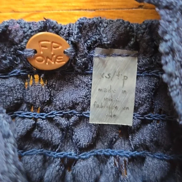 NWT, Free People ONE, Adella Burnout Lace Slip Mini Dress, Navy, XS - Picture 8 of 15